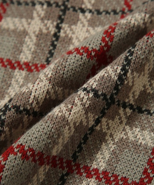 Bonjour Girl（ボンジュールガール）の「【Bonjour Girl/ボンジュールガール】２WAYニットチェックスカート（スカート・レディース・ベージュ/グレー/レッド・FREE）」の8枚目の写真