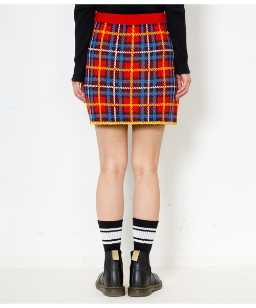 Bonjour Girl（ボンジュールガール）の「【Bonjour Girl/ボンジュールガール】２WAYニットチェックスカート（スカート・レディース・ベージュ/グレー/レッド・FREE）」の20枚目の写真