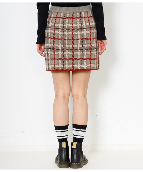 Bonjour Girl（ボンジュールガール）の「【Bonjour Girl/ボンジュールガール】２WAYニットチェックスカート（スカート・レディース・ベージュ/グレー/レッド・FREE）」の21枚目の写真