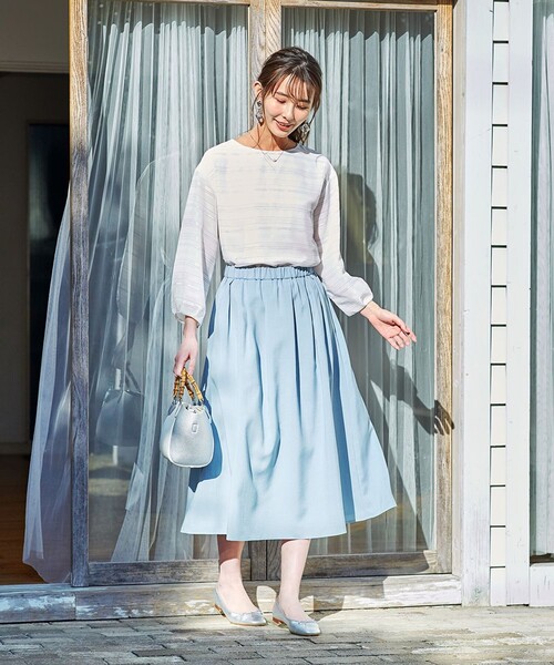 J.PRESS Ladies(J.プレス レディス)の「【洗える】シックアンドシンボイル フレアスカート(スカート・レディース・スモーキーグリーン系/ネイビー系/ベージュ系・XS/XXS/S)」の7枚目の写真