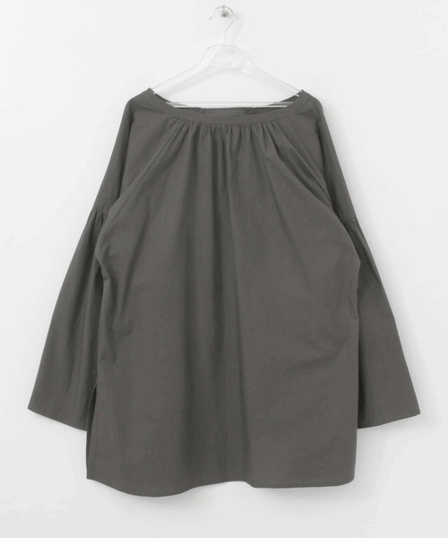 LAATO（ラート）の「FOLDING FAN BLOUSE（シャツ/ブラウス・レディース・ブラウン/チャコールグレー・FREE）」の2枚目の写真