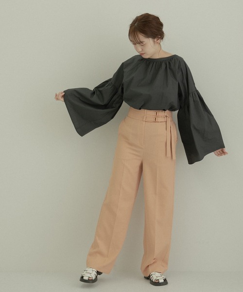 LAATO（ラート）の「FOLDING FAN BLOUSE（シャツ/ブラウス・レディース・ブラウン/チャコールグレー・FREE）」の18枚目の写真