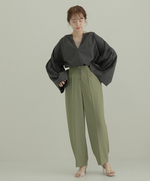 LAATO（ラート）の「FOLDING FAN BLOUSE（シャツ/ブラウス・レディース・ブラウン/チャコールグレー・FREE）」の15枚目の写真