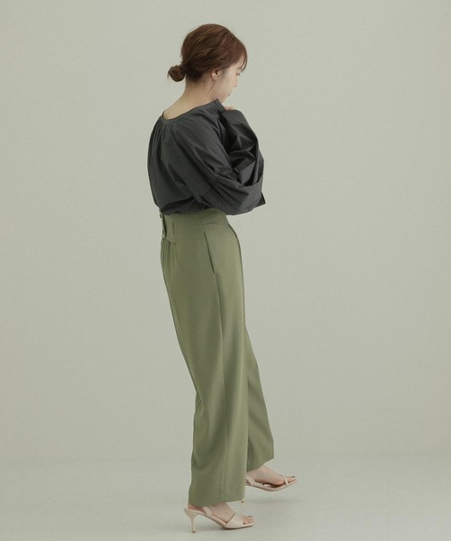 LAATO（ラート）の「FOLDING FAN BLOUSE（シャツ/ブラウス・レディース・ブラウン/チャコールグレー・FREE）」の21枚目の写真