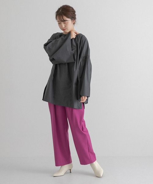 LAATO（ラート）の「FOLDING FAN BLOUSE（シャツ/ブラウス・レディース・ブラウン/チャコールグレー・FREE）」の16枚目の写真