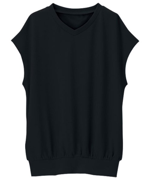 GeeRA(ジーラ)の「Vネックカットソートップス(Tシャツ/カットソー・レディース・モカ/ブラック/ライトベージュ/グレー/ピンク・MEDIUM/X-LARGE/XX-LARGE/LARGE/SMALL)」の8枚目の写真