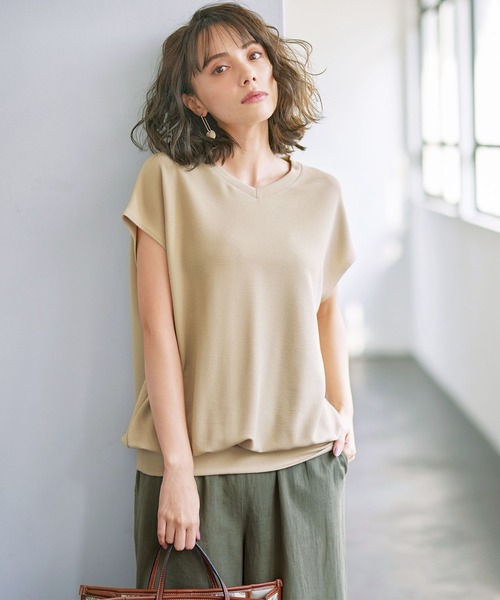 GeeRA(ジーラ)の「Vネックカットソートップス(Tシャツ/カットソー・レディース・モカ/ブラック/ライトベージュ/グレー/ピンク・MEDIUM/X-LARGE/XX-LARGE/LARGE/SMALL)」の12枚目の写真