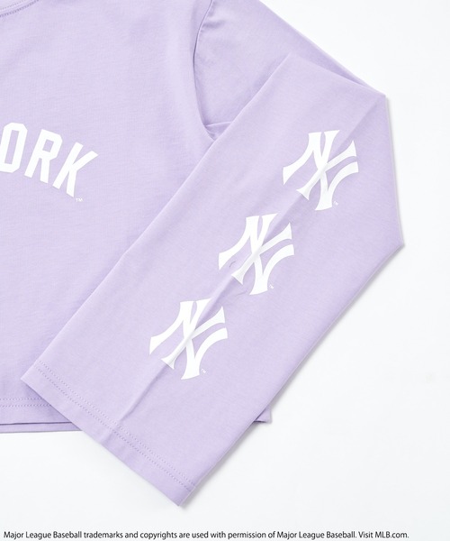 BACK TO THE FIELD（バック トゥー ザ フィールド）の「【MLB】フレアスリーブロゴTシャツ（Tシャツ/カットソー・レディース・ブラック/オフホワイト/パープル・FREE）」の6枚目の写真