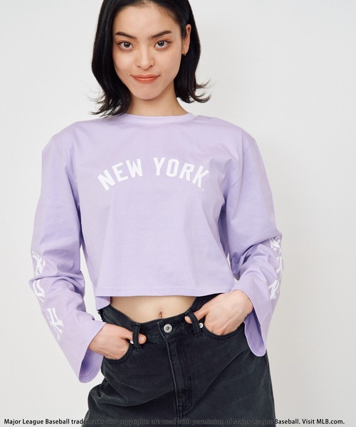 BACK TO THE FIELD（バック トゥー ザ フィールド）の「【MLB】フレアスリーブロゴTシャツ（Tシャツ/カットソー・レディース・ブラック/オフホワイト/パープル・FREE）」の14枚目の写真