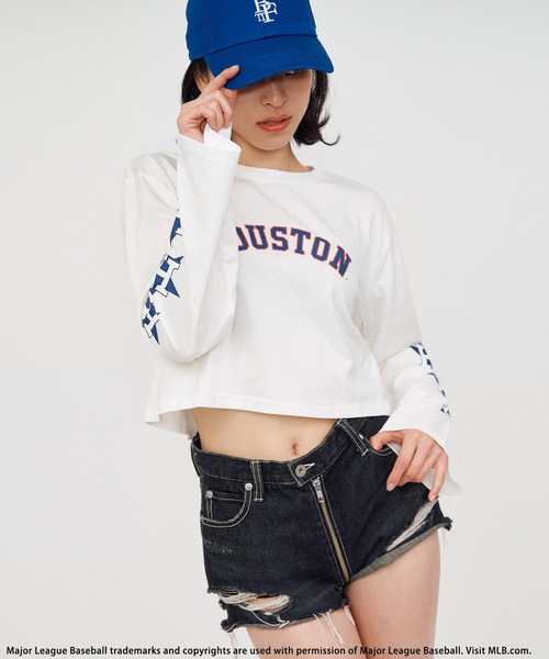 BACK TO THE FIELD（バック トゥー ザ フィールド）の「【MLB】フレアスリーブロゴTシャツ（Tシャツ/カットソー・レディース・ブラック/オフホワイト/パープル・FREE）」の12枚目の写真