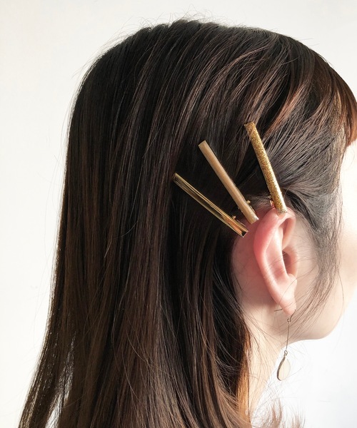 aller au lit(アレオリ)の「FT:aller au lit(アレオリ) クリップ3本セット(バレッタ/ヘアクリップ・レディース・ブラック/ゴールド・FREE)」の1枚目の写真