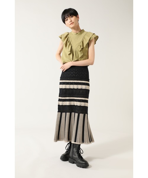 〈専用〉ROSE BUD かぎ編みニットスカート ROSE BUD（ローズバッド）の「レース編みニットスカート（スカート