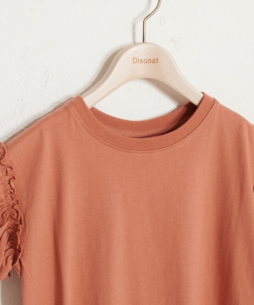 DISCOAT（ディスコート）の「USAコットン肩フリルワンピース（ワンピース・キッズ・ライム/オレンジ/モカ/チャコールグレー・140/130/120）」の10枚目の写真