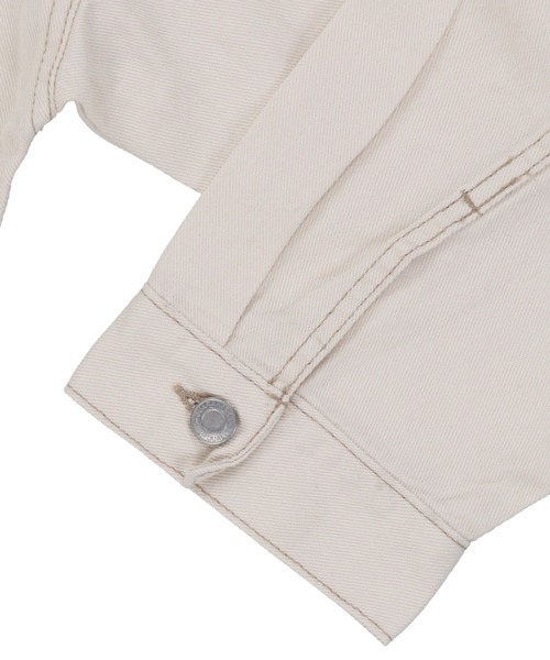 SPINNS（スピンズ）の「【ゆったりシルエット】ノーカラーツイルデニムジャケット（デニムジャケット・レディース・アイボリー・ONESIZE）」の11枚目の写真