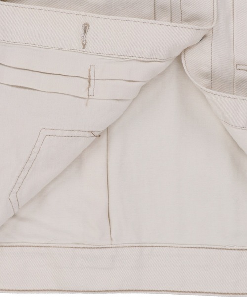 SPINNS（スピンズ）の「【ゆったりシルエット】ノーカラーツイルデニムジャケット（デニムジャケット・レディース・アイボリー・ONESIZE）」の13枚目の写真