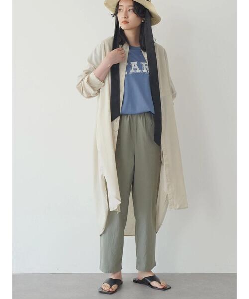 AMERICAN HOLIC(アメリカンホリック)の「スタンドカラーシアーシャツワンピース *●(シャツワンピース・レディース・オフホワイト/ストライプ/ラベンダー/アイボリー・FREE)」の5枚目の写真