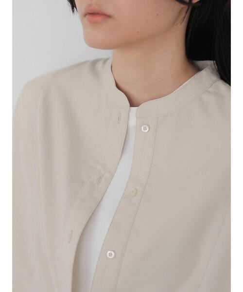 AMERICAN HOLIC(アメリカンホリック)の「スタンドカラーシアーシャツワンピース *●(シャツワンピース・レディース・オフホワイト/ストライプ/ラベンダー/アイボリー・FREE)」の10枚目の写真