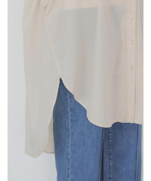 AMERICAN HOLIC(アメリカンホリック)の「スタンドカラーシアーシャツワンピース *●(シャツワンピース・レディース・オフホワイト/ストライプ/ラベンダー/アイボリー・FREE)」の15枚目の写真