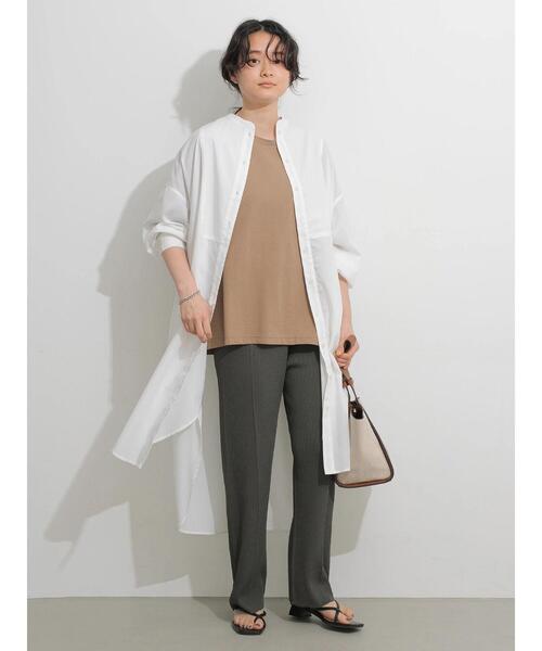 AMERICAN HOLIC(アメリカンホリック)の「スタンドカラーシアーシャツワンピース *●(シャツワンピース・レディース・オフホワイト/ストライプ/ラベンダー/アイボリー・FREE)」の16枚目の写真