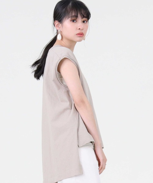 RAG MACHINE（ラグマシーン）の「【RAG MACHINE】ロゴプリントノースリーブ（タンクトップ・レディース・ホワイト/ベージュ/ブラック・M/L）」の16枚目の写真