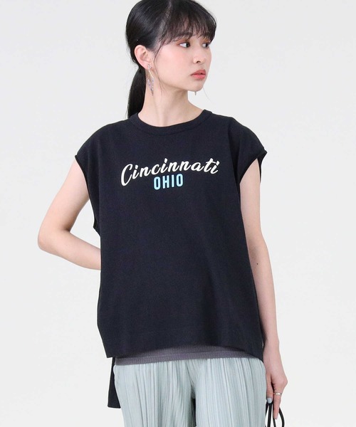 RAG MACHINE（ラグマシーン）の「【RAG MACHINE】ロゴプリントノースリーブ（タンクトップ・レディース・ホワイト/ベージュ/ブラック・M/L）」の10枚目の写真