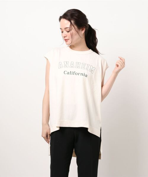 RAG MACHINE（ラグマシーン）の「【RAG MACHINE】ロゴプリントノースリーブ（タンクトップ・レディース・ホワイト/ベージュ/ブラック・M/L）」の9枚目の写真