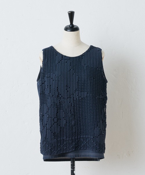 BEARDSLEY（ビアズリー）の「ヴィンテージレースタンク（Tシャツ/カットソー・レディース・ネイビー/ベージュ・FREE）」の15枚目の写真