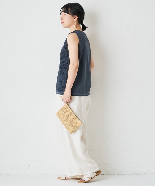 BEARDSLEY（ビアズリー）の「ヴィンテージレースタンク（Tシャツ/カットソー・レディース・ネイビー/ベージュ・FREE）」の6枚目の写真