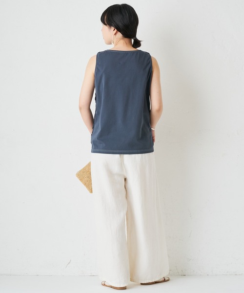 BEARDSLEY（ビアズリー）の「ヴィンテージレースタンク（Tシャツ/カットソー・レディース・ネイビー/ベージュ・FREE）」の7枚目の写真