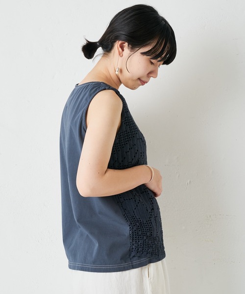 BEARDSLEY（ビアズリー）の「ヴィンテージレースタンク（Tシャツ/カットソー・レディース・ネイビー/ベージュ・FREE）」の13枚目の写真