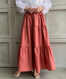 moment+ | 【2021S/S New Arrival】T/Cブロードティアードマキシスカート（裏地あり）(スカート)