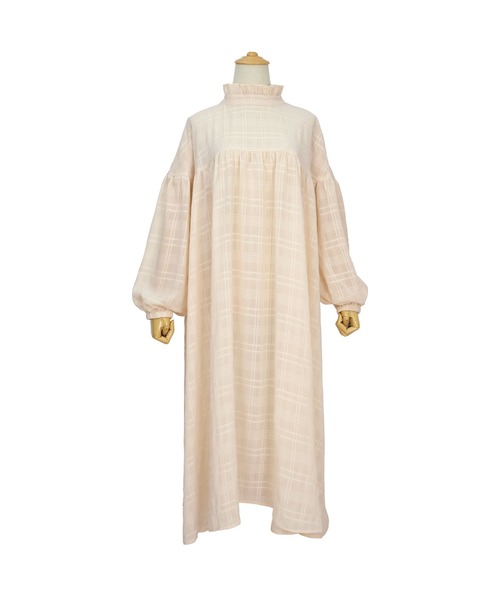 ＡＮＤＪ（アンドジェイ）の「【ANDJ MADE】バックリボンフリルハイネックボリュームシアーワンピース（ワンピース・レディース・アイボリー/グレー系その他/ホワイト/ブラック・M）」の12枚目の写真