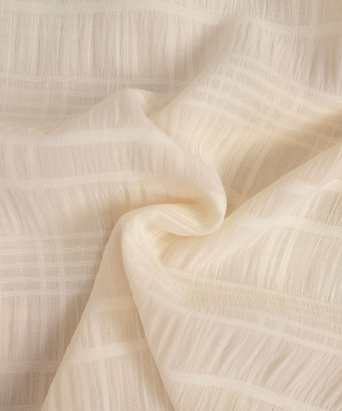 ＡＮＤＪ（アンドジェイ）の「【ANDJ MADE】バックリボンフリルハイネックボリュームシアーワンピース（ワンピース・レディース・アイボリー/グレー系その他/ホワイト/ブラック・M）」の9枚目の写真