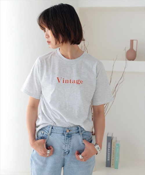 DONOBAN(ドノバン)の「VINTAGE TEE(Tシャツ/カットソー・レディース・チャコールグレー/杢グレー/ホワイト・F)」の3枚目の写真