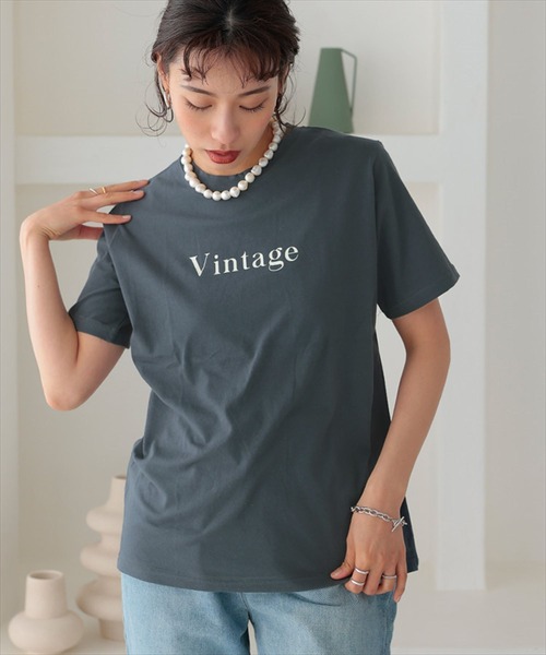 DONOBAN(ドノバン)の「VINTAGE TEE(Tシャツ/カットソー・レディース・チャコールグレー/杢グレー/ホワイト・F)」の2枚目の写真