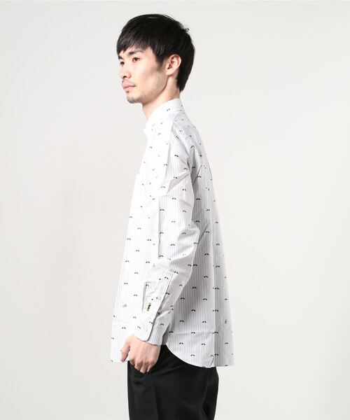 A BATHING APE（アベイシングエイプ）の「MR PATTERN OXFORD STRIPE BD SHIRT M（シャツ/ブラウス・メンズ・サックスブルー/グレー・LARGE/SMALL/MEDIUM/X-LARGE/XX-LARGE）」の3枚目の写真