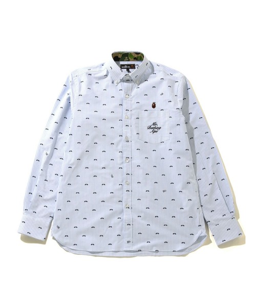 A BATHING APE（アベイシングエイプ）の「MR PATTERN OXFORD STRIPE BD SHIRT M（シャツ/ブラウス・メンズ・サックスブルー/グレー・LARGE/SMALL/MEDIUM/X-LARGE/XX-LARGE）」の2枚目の写真