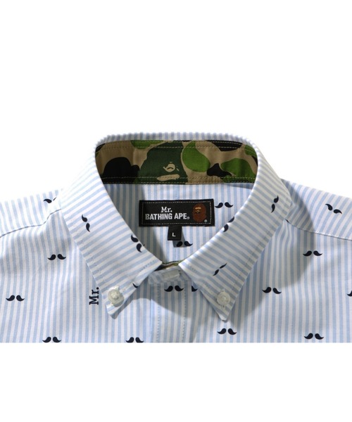 A BATHING APE（アベイシングエイプ）の「MR PATTERN OXFORD STRIPE BD SHIRT M（シャツ/ブラウス・メンズ・サックスブルー/グレー・LARGE/SMALL/MEDIUM/X-LARGE/XX-LARGE）」の10枚目の写真