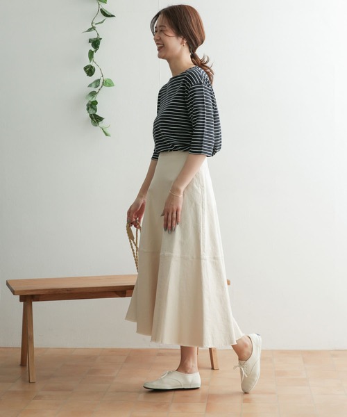 URBAN RESEARCH DOORS（アーバンリサーチドアーズ）の「コットンリネン畦ボーダーカットソー（Tシャツ/カットソー・レディース・ブルー系その他/ホワイト系その他・ONE）」の8枚目の写真