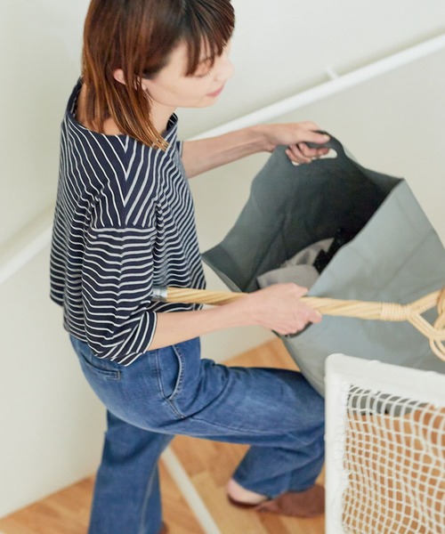 URBAN RESEARCH DOORS（アーバンリサーチドアーズ）の「コットンリネン畦ボーダーカットソー（Tシャツ/カットソー・レディース・ブルー系その他/ホワイト系その他・ONE）」の9枚目の写真