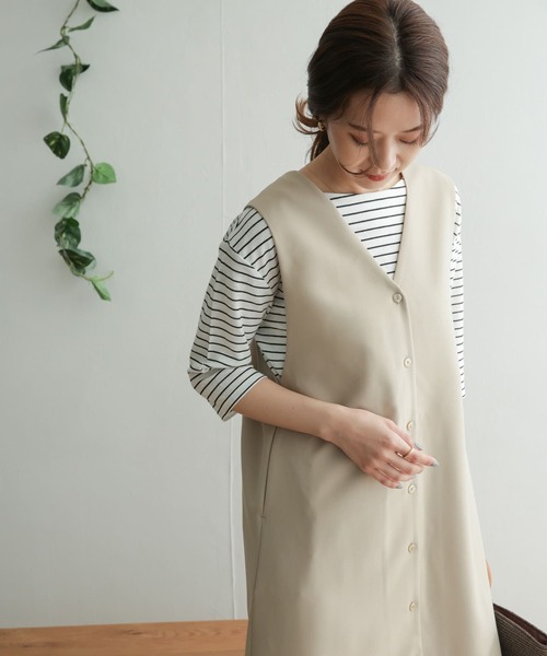 URBAN RESEARCH DOORS（アーバンリサーチドアーズ）の「コットンリネン畦ボーダーカットソー（Tシャツ/カットソー・レディース・ブルー系その他/ホワイト系その他・ONE）」の18枚目の写真