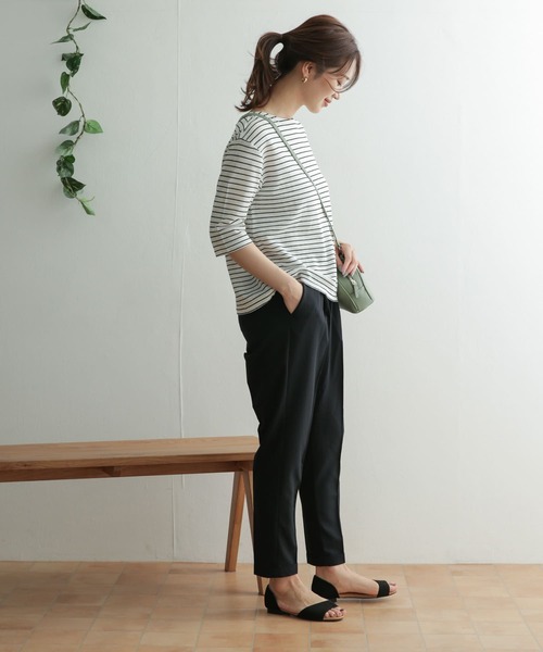 URBAN RESEARCH DOORS（アーバンリサーチドアーズ）の「コットンリネン畦ボーダーカットソー（Tシャツ/カットソー・レディース・ブルー系その他/ホワイト系その他・ONE）」の21枚目の写真