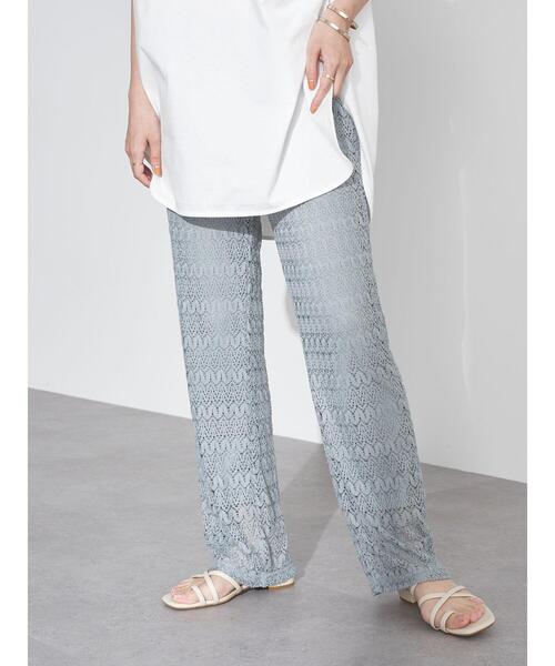 earth music&ecology（アースミュージックアンドエコロジー）の「レースパンツ ＊（その他パンツ・レディース・アイボリー/チャコールグレー/グレイッシュベージュ/ミント・FREE）」の8枚目の写真