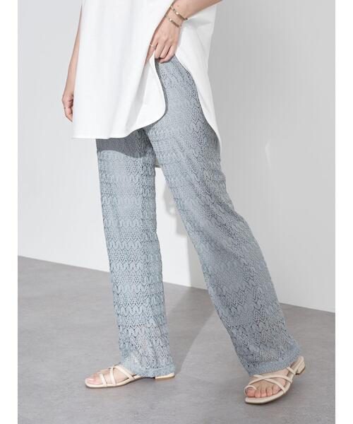 earth music&ecology（アースミュージックアンドエコロジー）の「レースパンツ ＊（その他パンツ・レディース・アイボリー/チャコールグレー/グレイッシュベージュ/ミント・FREE）」の9枚目の写真