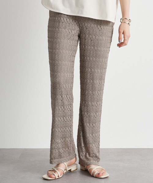 earth music&ecology（アースミュージックアンドエコロジー）の「レースパンツ ＊（その他パンツ・レディース・アイボリー/チャコールグレー/グレイッシュベージュ/ミント・FREE）」の3枚目の写真