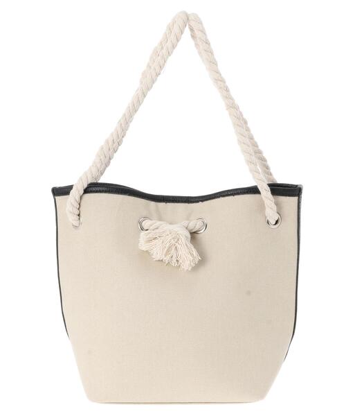 Green　Parks（グリーンパークス）の「・キャンバスバケツバッグ＊＊（トートバッグ・レディース・ブラック/ブラウン/グリーン/アイボリー・FREE）」の5枚目の写真