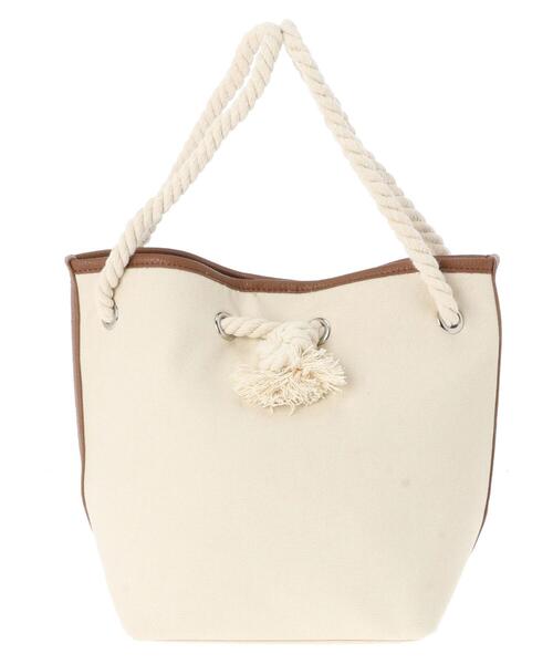 Green　Parks（グリーンパークス）の「・キャンバスバケツバッグ＊＊（トートバッグ・レディース・ブラック/ブラウン/グリーン/アイボリー・FREE）」の6枚目の写真