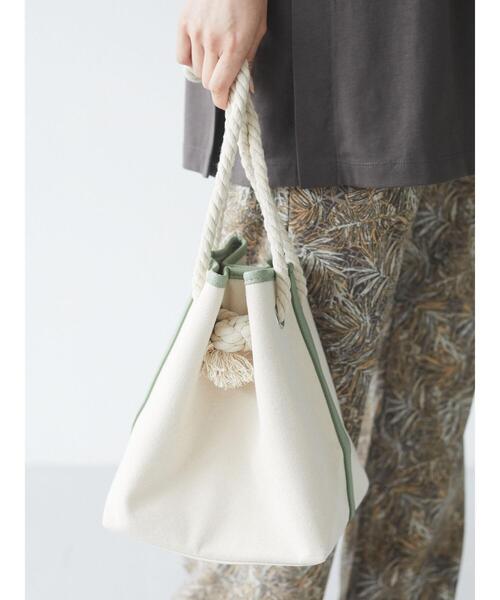 Green　Parks（グリーンパークス）の「・キャンバスバケツバッグ＊＊（トートバッグ・レディース・ブラック/ブラウン/グリーン/アイボリー・FREE）」の7枚目の写真