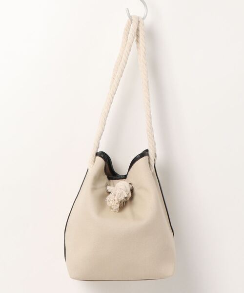 Green　Parks（グリーンパークス）の「・キャンバスバケツバッグ＊＊（トートバッグ・レディース・ブラック/ブラウン/グリーン/アイボリー・FREE）」の13枚目の写真