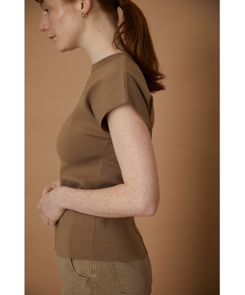 RIM.ARK(リムアーク)の「Basic summer knit tops(Tシャツ/カットソー・レディース・ホワイト/ブラック/ベージュ・38/36)」の3枚目の写真